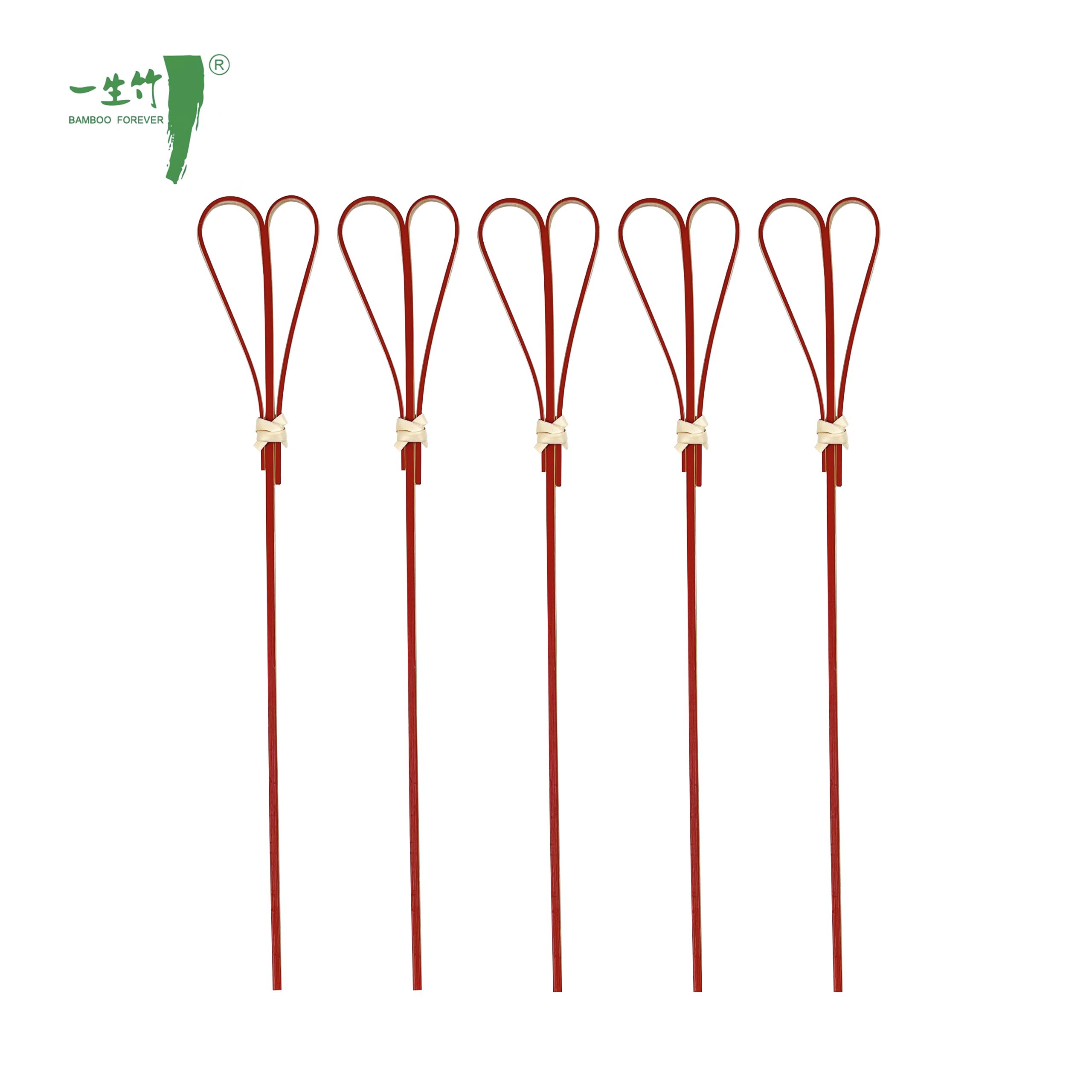 Bamboo Heart Pick With Color